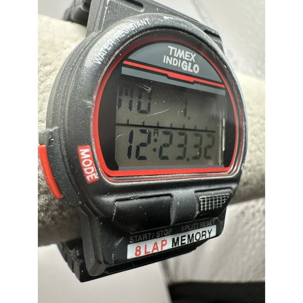 Timex 737-A Watch New‎ Battery Indiglo 8 Lap Triathlon 36MM 8.5